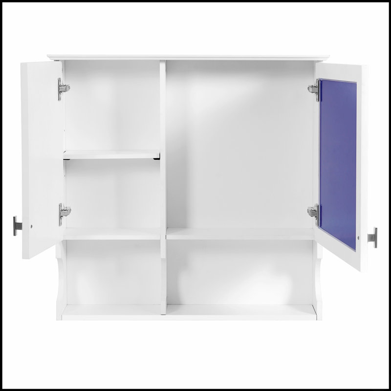 Armoire à pharmacie à miroir de 30 pouces avec tablettes ouvertes, rangement mural mural avec portes et miroir, tablette réglable, armoire de rangement pour salle de bain au-dessus de la toilette