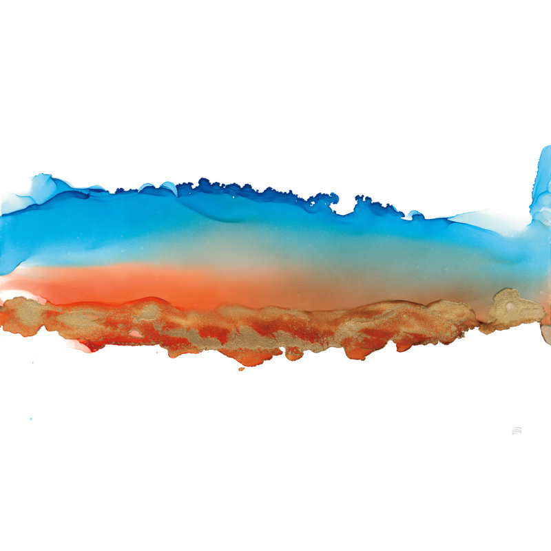 Coastal Ink VII' by Chris Paschke - Painting Print, Black Floater Framed, 20 cm H x 30 cm W