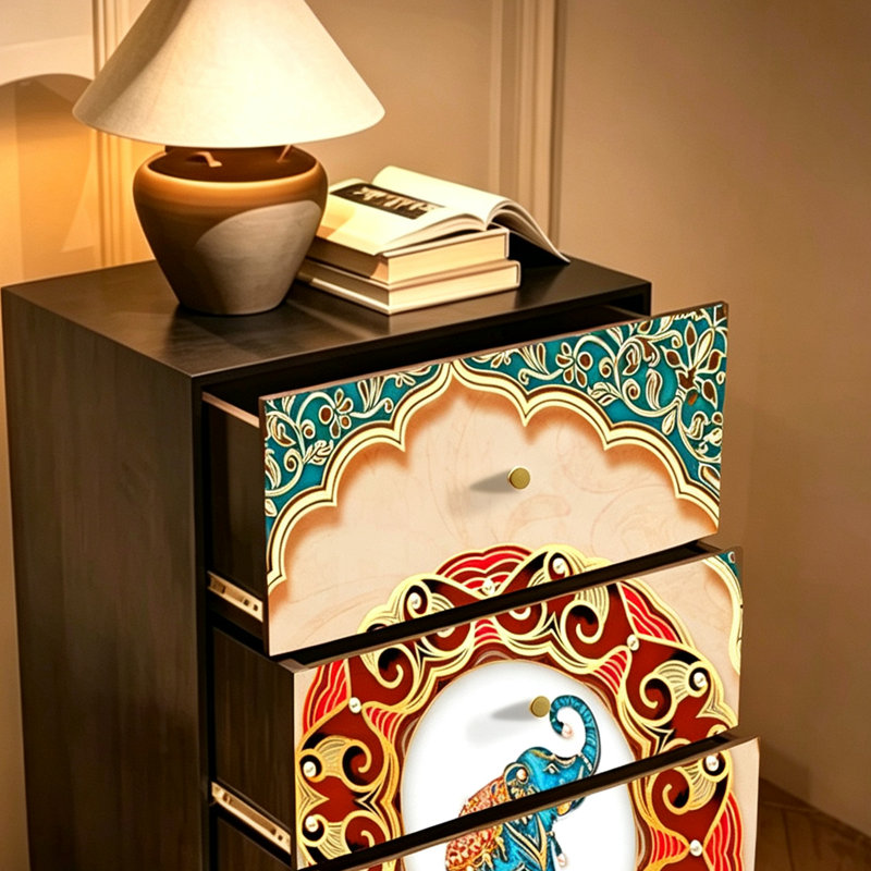 Meuble de rangement rétro à 4 tiroirs