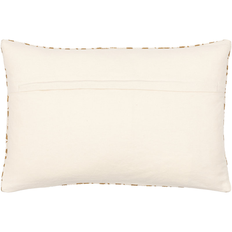 Zetta Geometric Cotton Throw Pillow, Beige/Camel, 18" x 18", Down