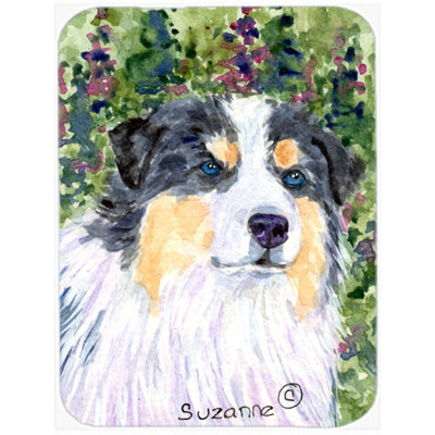 Australian Shepherd Grey and White Glass Cutting Board