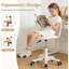 HDHNBA Armless Height Adjustable Office Chair Ergonomic Curved Back With Silent Rolling Casters-488812509