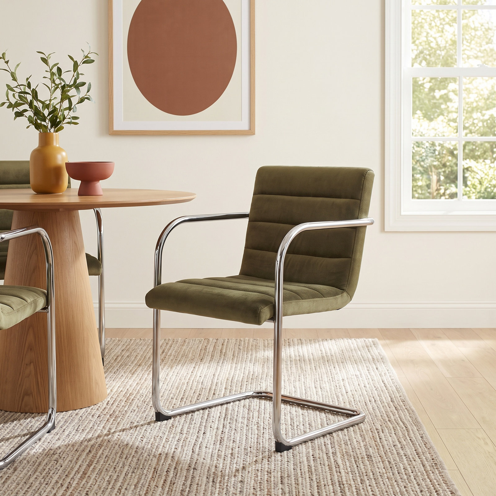 Mohair Side Chair, Green