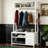 White Five In One Entrance Storage Hall Tree, Equipped With Bench Shoe Cabinets, Double-Layer Shelves, Hooks, And Three Drawer Storage Cabinets