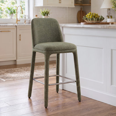 Tabouret de comptoir moderne 25 "entièrement rembourré en tissu