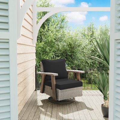 Outdoor Azalee Rocking Polyethylene (PE) Wicker Chair with Cushions