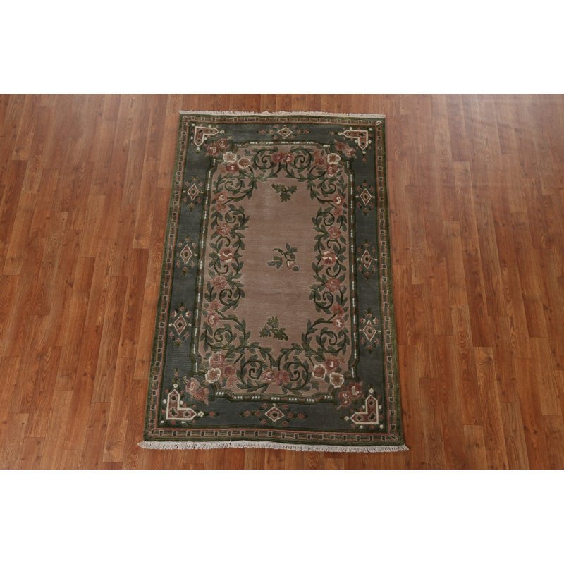 Tapis oriental en laine népalais noué à la main 3 pi 7 po x 5 pi 8 po
