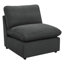 Fauteuil d'appoint sans accoudoirs Hollander gris foncé avec structure en bois d'ingénierie et revêtement en polyester