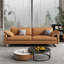 Causeuse coussin orange en cuir véritable-1237387116