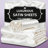 Satin Fitted Sheet Set with Pillowcases – Smooth, Breathable, Wrinkle-Resistant, Machine Washable, Easy Care, Comfortable Bedding for Adults, Hotels, Apartments, and Home Use-123140258-123140259