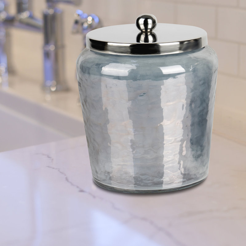 Pot de rangement en verre fumée, H 5 po x l 4 po x P 4 po