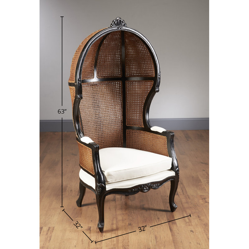 Bonifant Linen Balloon Chair, Black