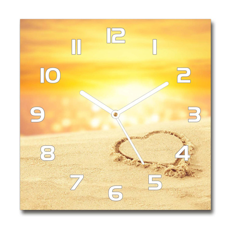 Harley-Grace Glass Wall Clock, White/Yellow