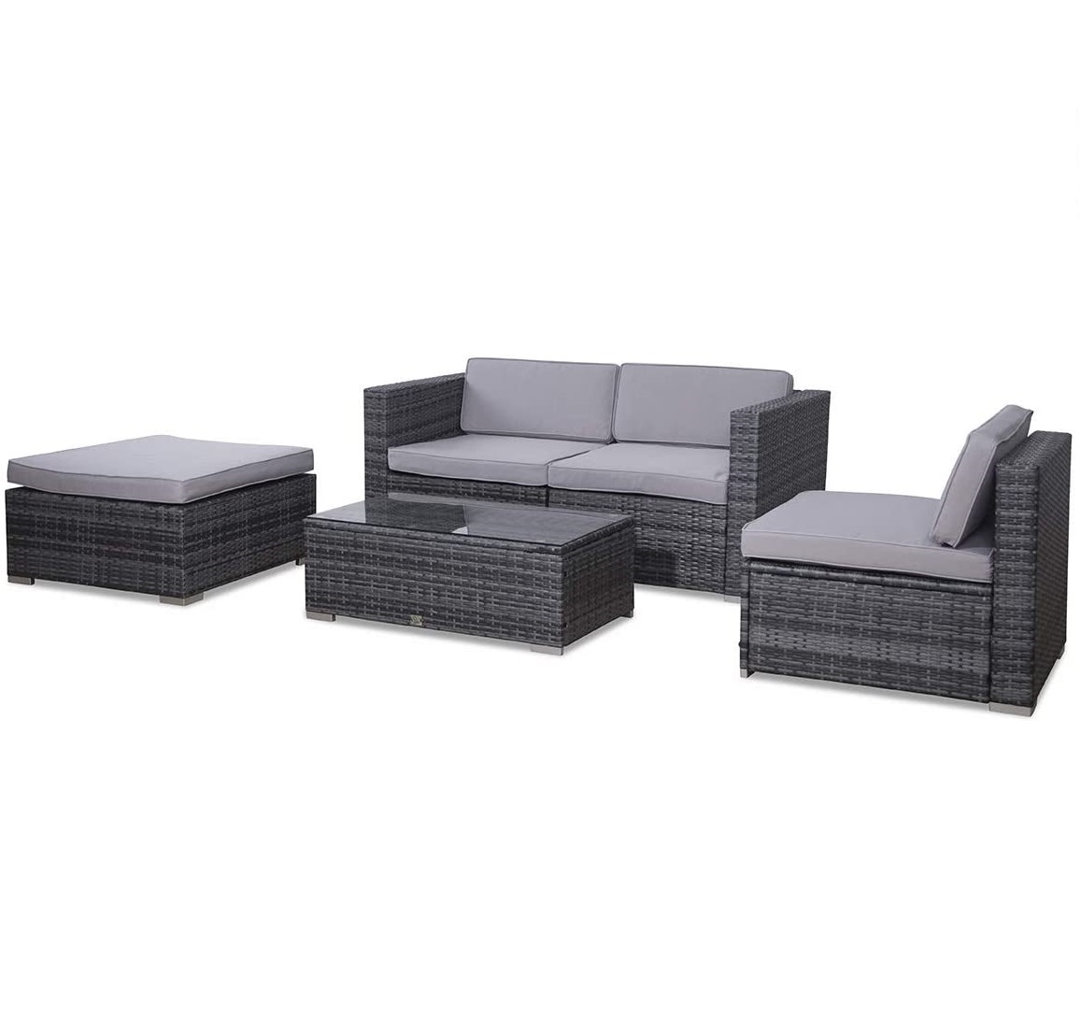 Ferdaws Metal 4 - Piece Sofa Set with Cushions