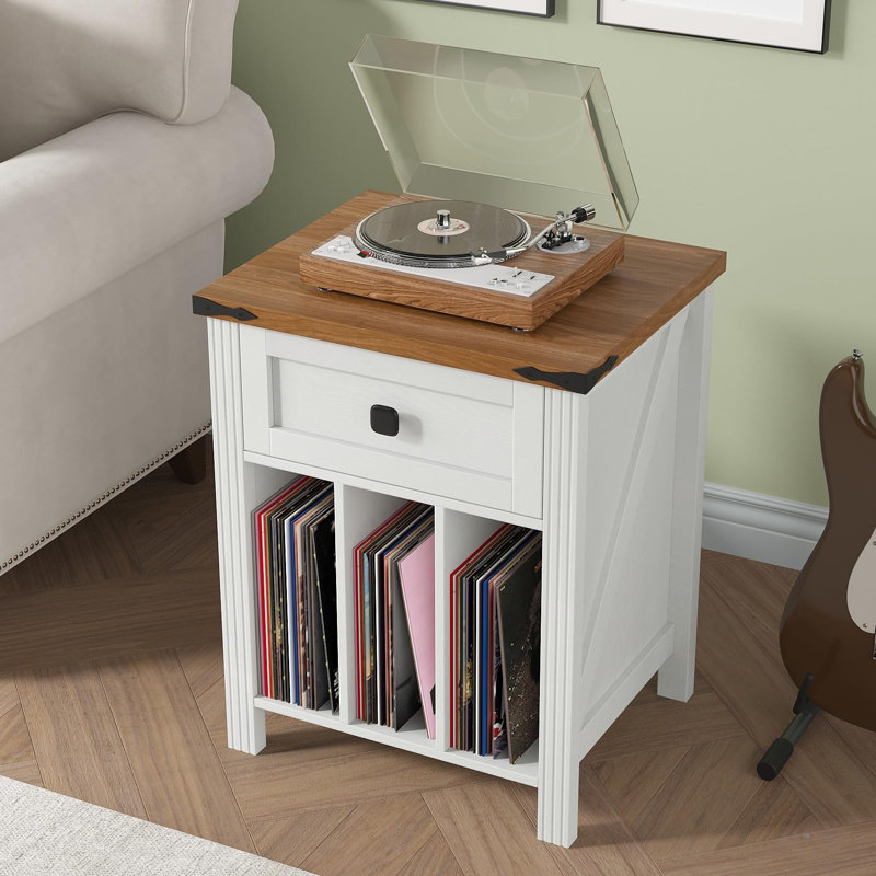 Night Stand Set 2 With Charging Station, White, Individual