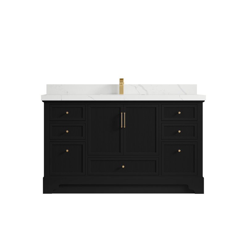 Alys 60'' Single Bathroom Vanity with Top, Calacatta Laza