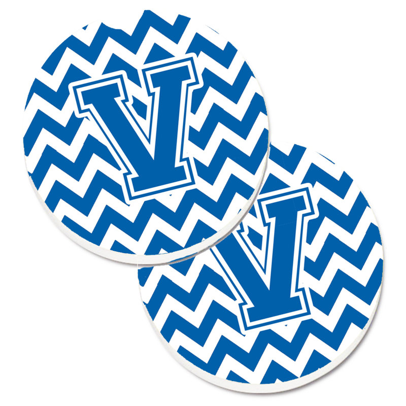Sous-verre pour voiture, V, Blanc / Bleu