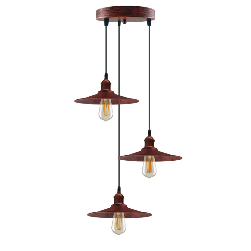 Arvol 3 - Light Rustic Red Cluster Pendant, Yes