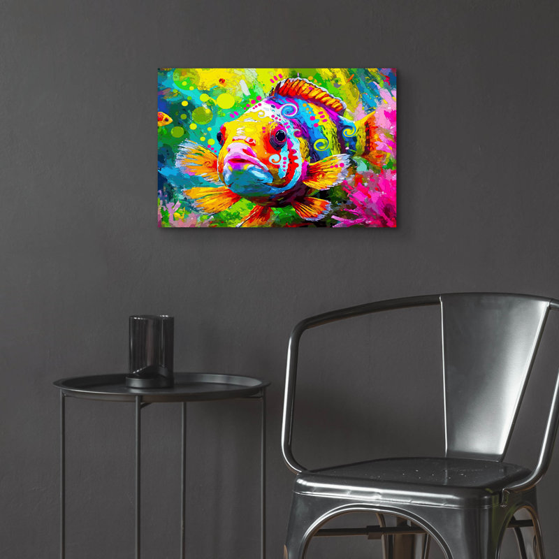 «Le poisson clown pétillant» par Dean Russo, H 16 po x l 24 po x P 0,2 po