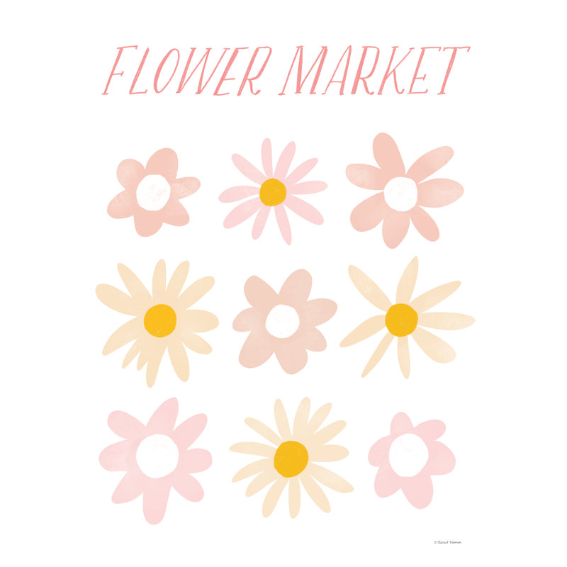 Affiche du marché aux fleurs de Jaquest par Rachel Nieman, H 18 po x l 12 po
