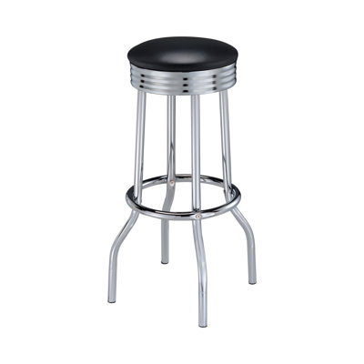 Mallouk Swivel Upholstered Faux Leather Counter Stool