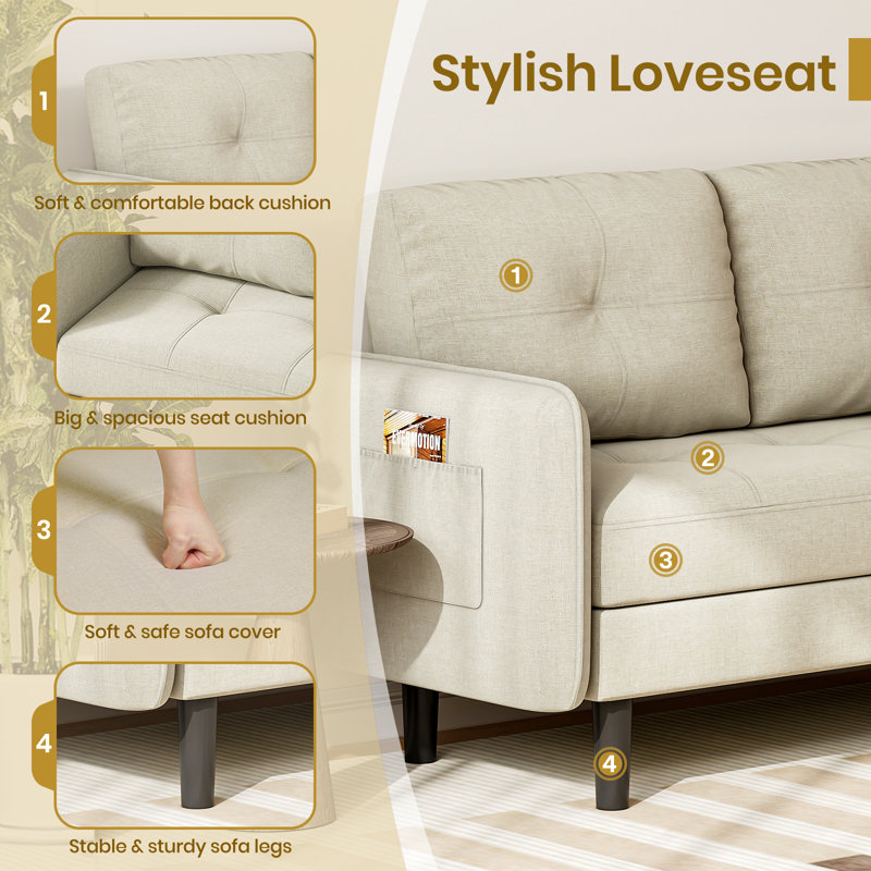 Sofa, Beige Fabric
