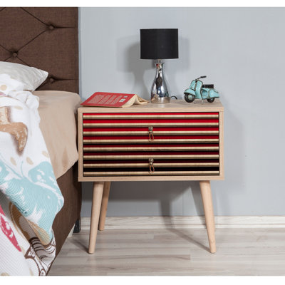 Scarlet 60cm W Manufactured Wood Bedside Table