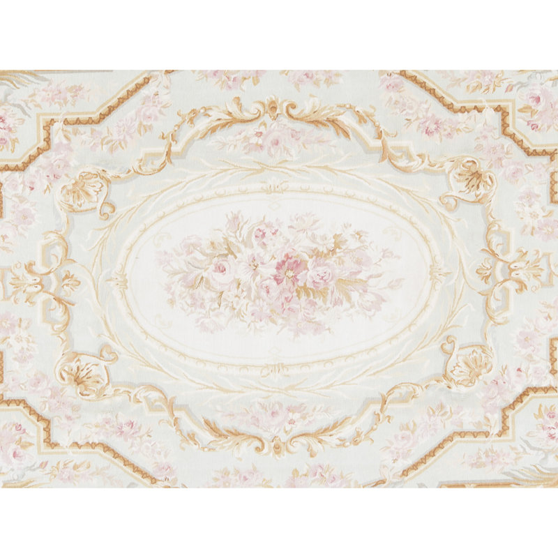 Hand-Knotted High-Quality Green and Gold Area Rug