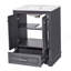 Ensemble de meuble-lavabo 24 po avec lavabo en céramique, armoire de rangement autoportante moderne avec poignées argentées, portes à fermeture douce-1101529410