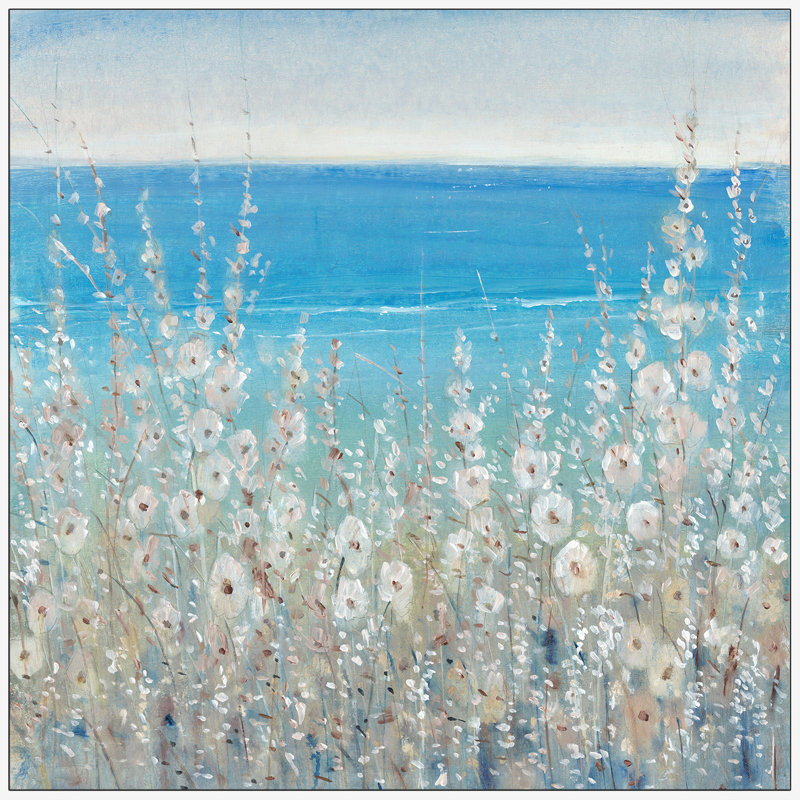 «Corsham Flowers by the Sea II», reproduction d'impression sur toile, H 24 po x l 24 po x P 1,5 po, Cadre flottant