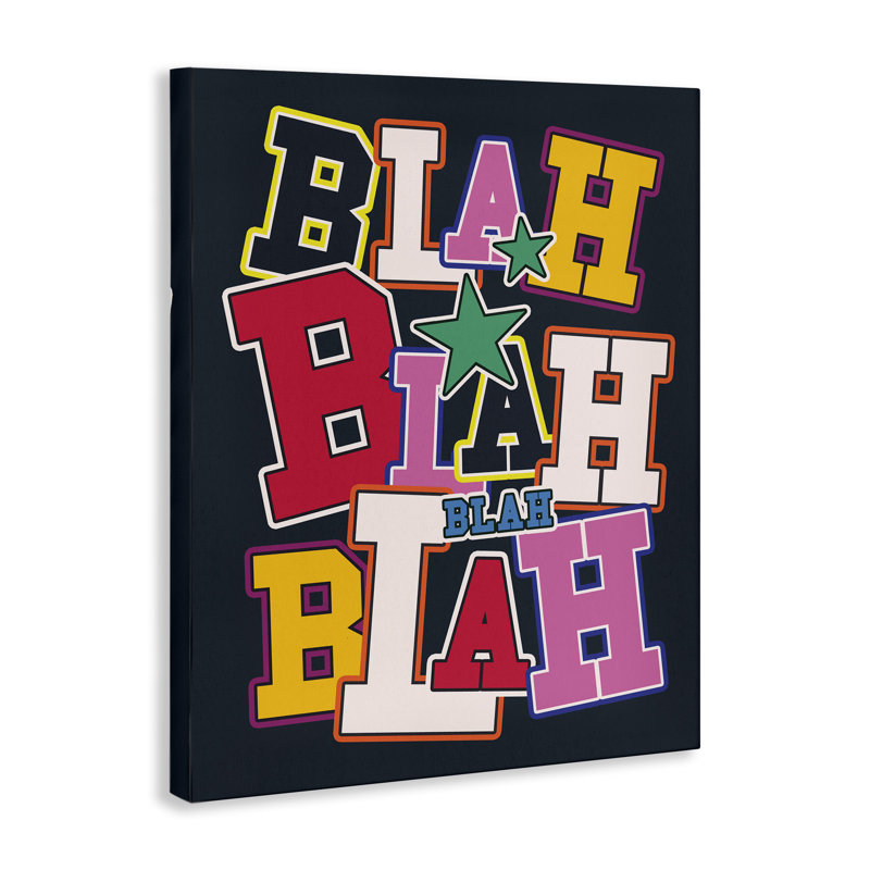 "Bold Blah Blah", art mural sur toile par Sayeh Hussein, H 30 po x l 24 po