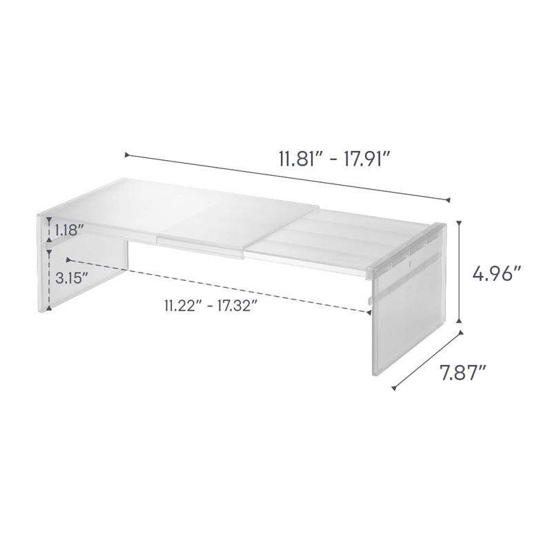 Yamazaki Home Expandable Refrigerator Riser Shelf, Plastic, Expandable, White