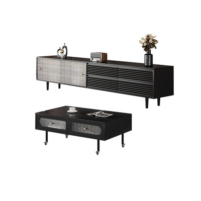 American style TV stand coffee table combination