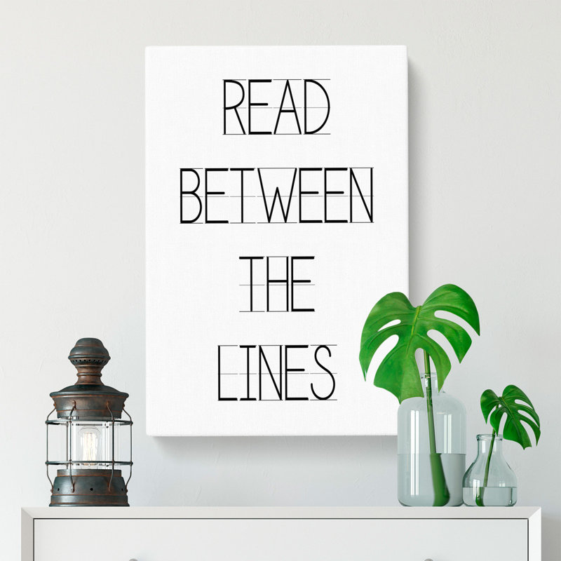Read Between The Lines - Wrapped Canvas Print, 76cm H x 50cm W x 3cm D