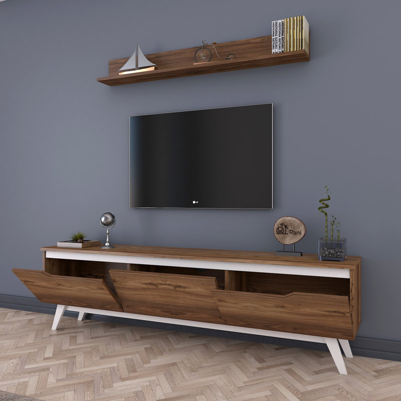 Kyron TV Stand for TVs up to 55", Walnut