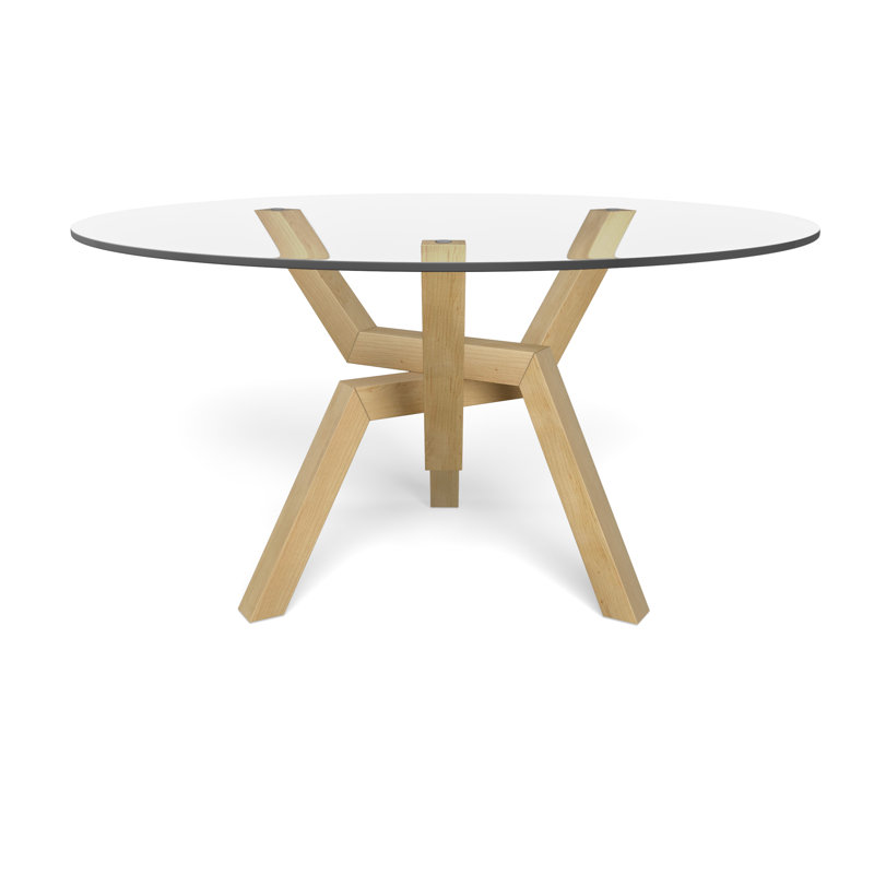 Table de salle à manger Bourbana, H 29 po x l 48 po x P 48 po, Naturel