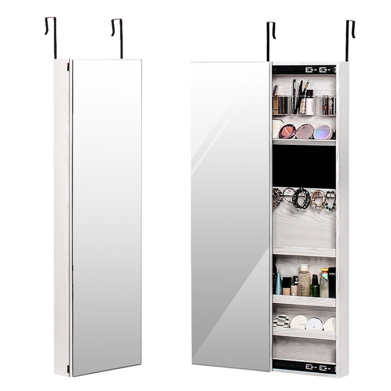 Rangement mural pour armoire à bijoux avec porte moderne Modern, Blanc