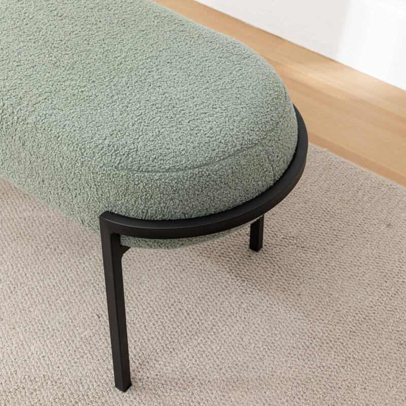 Banc rembourré Janeesha Boucle, Vert