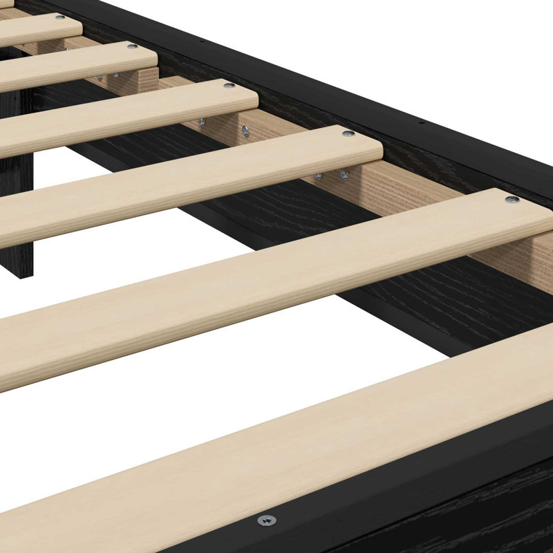 Bed Frame, Black Oak