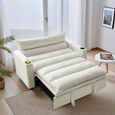 Convertible Sleeper Recliner Loveseat Chair with Cushion ,3-in-1 Adjustable Sofa Bed with Modern Velvet Fabric for Living Room&Apartmente,Blue