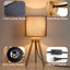 18 po Lampe de table à trépied en bois naturel avec abat-jour tambour en lin blanc-1519766831-1519766828