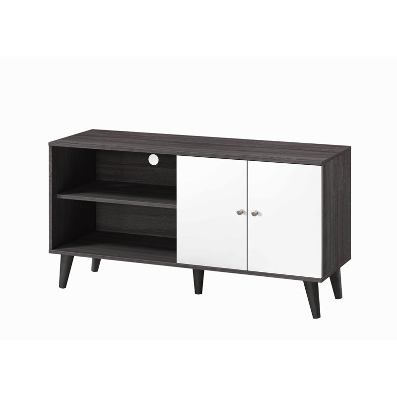 Meuble télé pour téléviseur de 47,3 po ou moins Amidon, avec 2 tablettes de rangement et 1 armoire, meuble télé moderne dans le salon