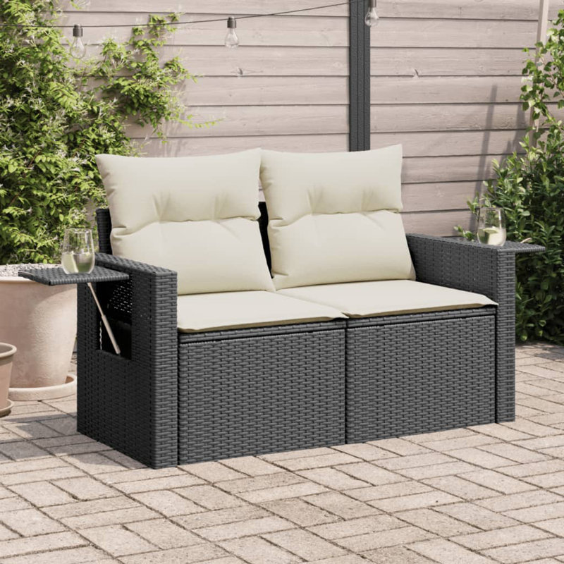  Garden Sofa Black, Cream White