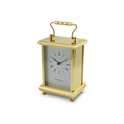Traditional Analogue Metal Quartz Movement / Crystal Tabletop Clock in Gold