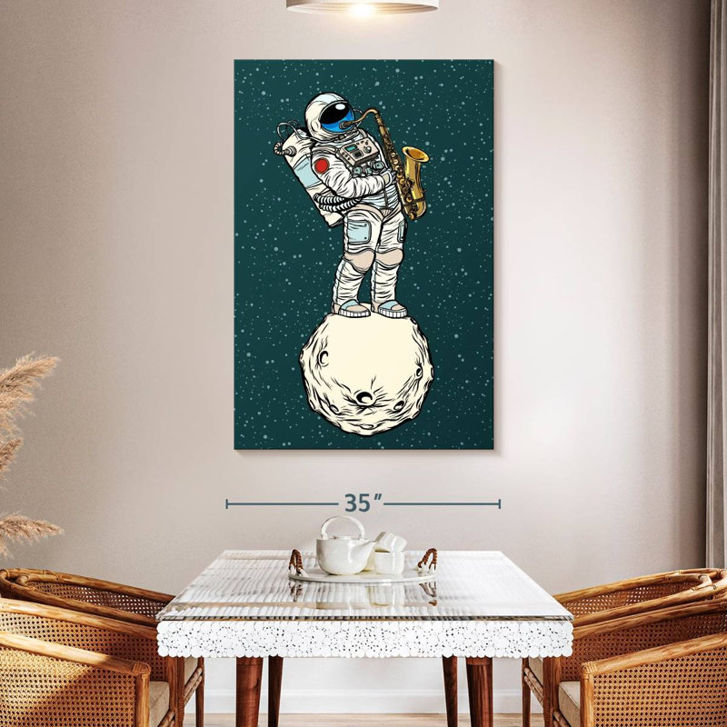 Astronaute saxophoniste, H 51 po x l 34 po