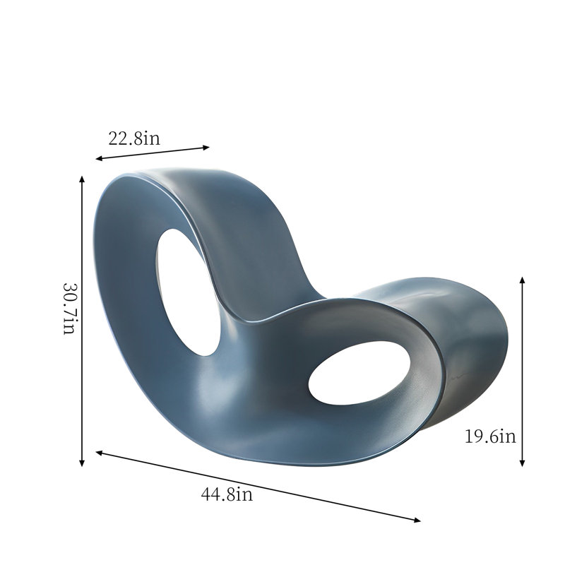 Chaise berçante en polyéthylène Keshet, Bleu