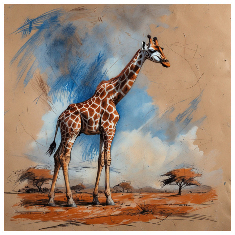 Girafe en housse de couette savane africaine, Lit simple