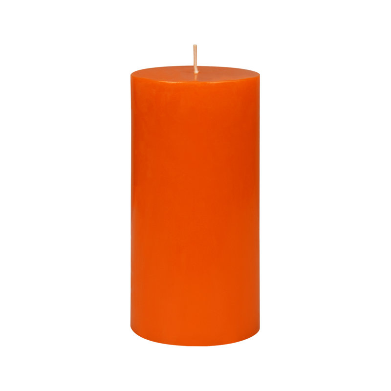 Unscented Pillar Candle, Orange, 6" H x 3" Diameter, 1 Candle