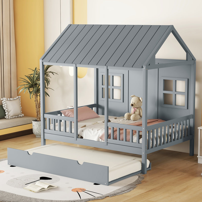 Lit gigogne standard Rezac, Gris, Lit double