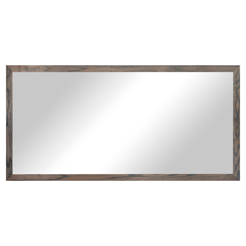 Miroir en bois franc Ebark Designs Ebark - chêne rouge 2 po, 67 po x 30 po, Gris carbone
